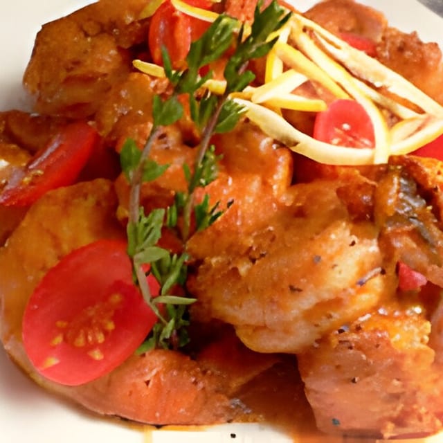 Shrimp vindaloo.