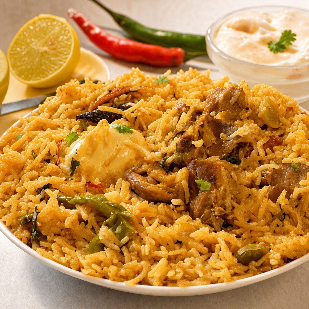 Lamb biryani.