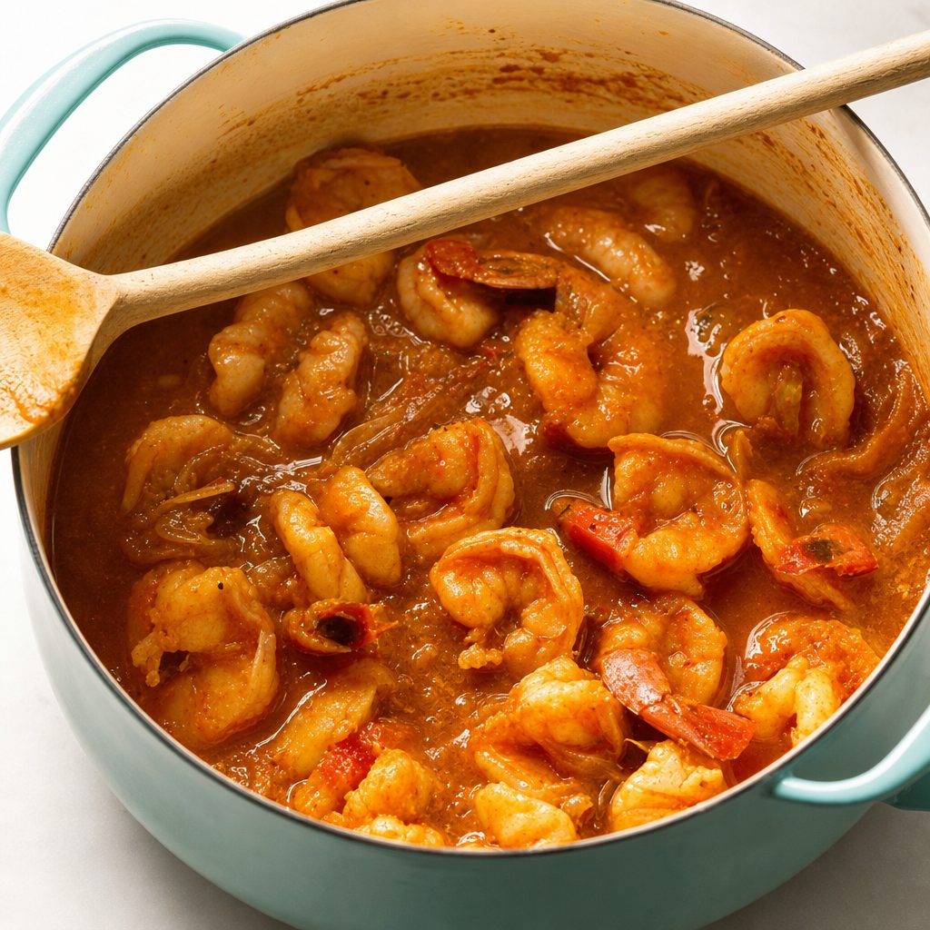 Shrimp tikka masala.