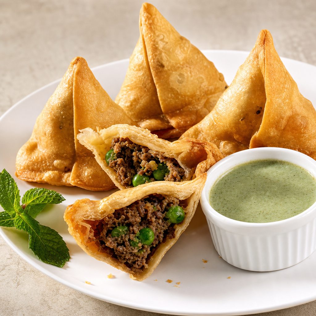 Meat samosa.