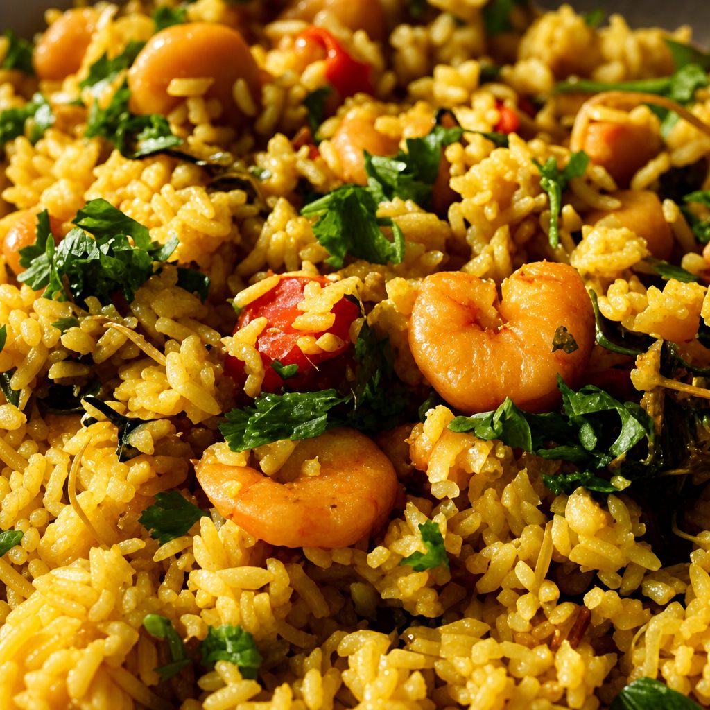Shrimp biryani.
