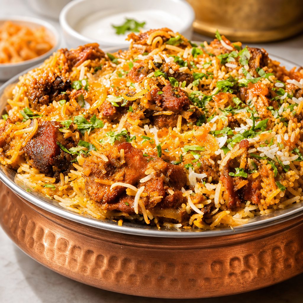 Goat biryani.